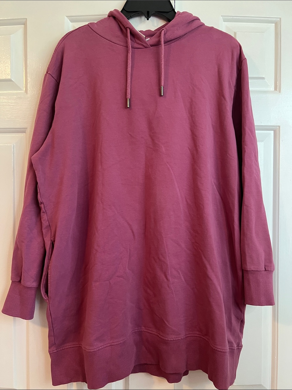 Pola finland long hoodie L 44 46 cotton elastan plum purple